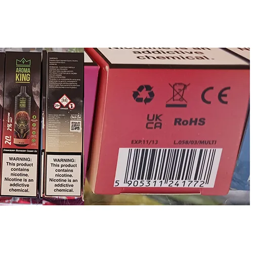 Sigaretta elettronica usa e getta «MARS 9000 STRAWBERRY RASPBERRY CHERRY ICE» — foto 7 dell'alert A12/00253/24