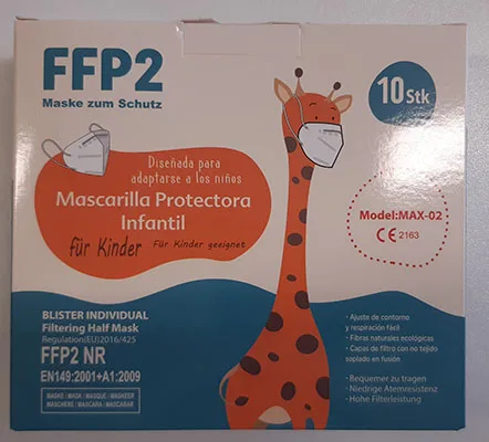 Maschera filtro antiparticolato per bambini «Mascarilla Protectora Infantil BARBEADOR MAX-02» — foto 2 dell'alert A12/01758/23