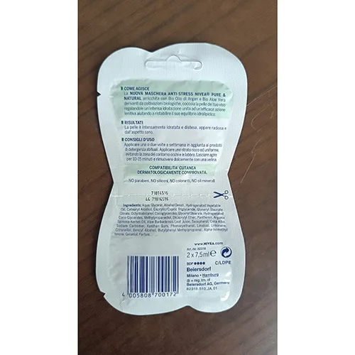 Maschera per il viso «Maschera anti stress pure & natural» — foto 2 dell'alert SR/01627/25