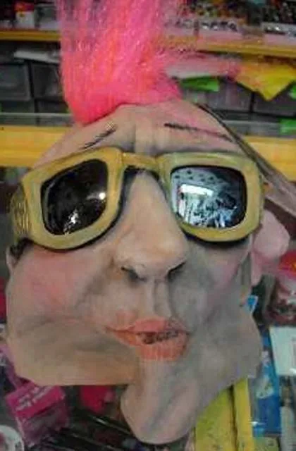 Maschera – Maschera Punk con occhiali e capelli rosa (Guirca)
