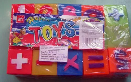 Mattoni – "HAPPY TOY'S" (con numeri e segni matematici su di esso) (Unknown)