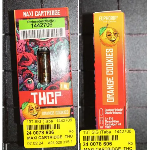 Liquido per sigaretta elettronica «MAXI CARTRIDGE, THCP; Orange Cookies» (EUPHORIA)
