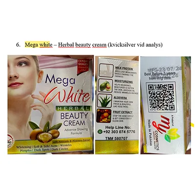 Crema schiarente per la pelle «Mega White Herbal Beauty Cream» — foto 1 dell'alert SR/00559/26
