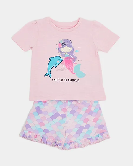 Pigiama per bambini «Mermaid, Digger, Dino and Unicorn Short-Sleeved Pyjama Set» — foto 2 dell'alert A12/01229/22