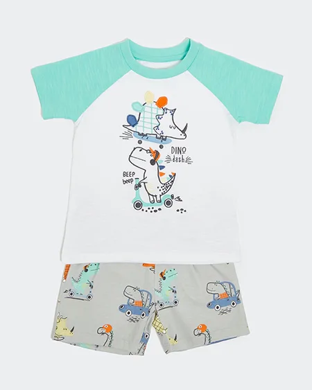 Pigiama per bambini «Mermaid, Digger, Dino and Unicorn Short-Sleeved Pyjama Set» — foto 3 dell'alert A12/01229/22
