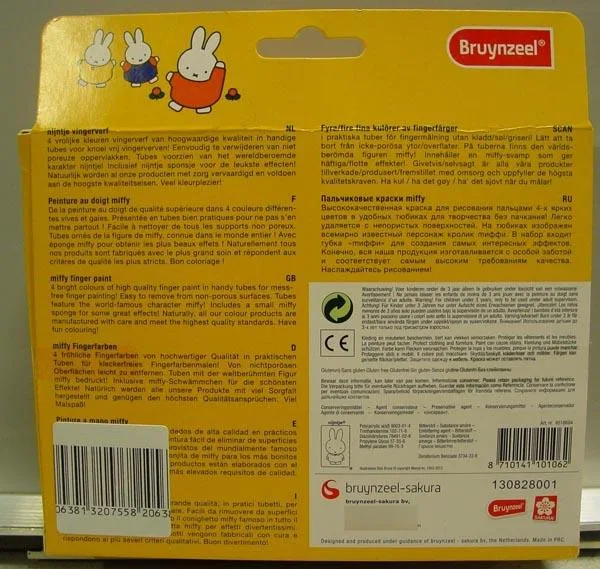 Kit vernice per dita «miffy finger paint» (Bruynzeel)