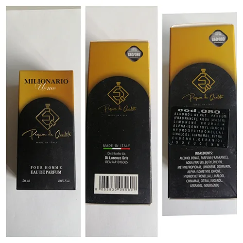 Profumo «MILIONARIO UOMO» (PARFUME DE QUALITE)