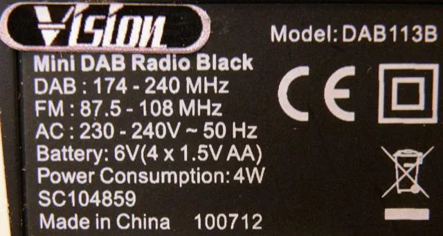 Radio portatile «Mini DAB Radio Black» (Vision)