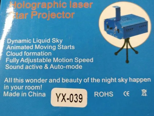 Luce laser «Mini Laser Stage Lighting / Holographic laser Star Projector» — foto 1 dell'alert A12/0291/17