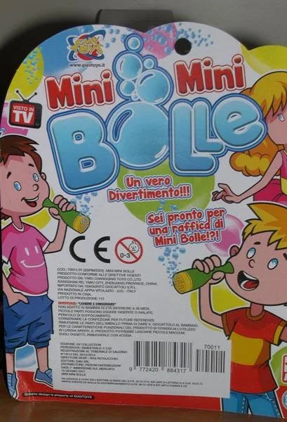 Giocattolo a bolle di sapone «MINI MINI BOLLE» — foto 3 dell'alert A12/1580/17