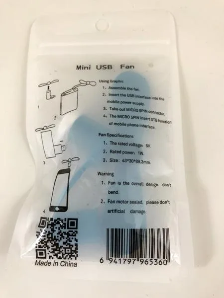 Mini ventilatore USB — foto 2 dell'alert INFO/0124/19