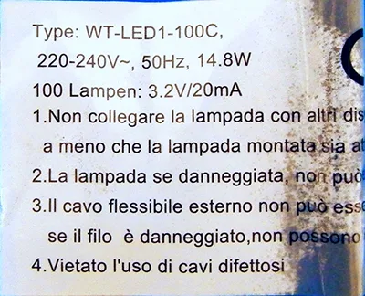 Catena di illuminazione «MINILUCCIOLE LED» — foto 5 dell'alert A12/00263/23