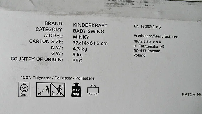 Altalena del bambino «MINKY» — foto 5 dell'alert A11/00100/22