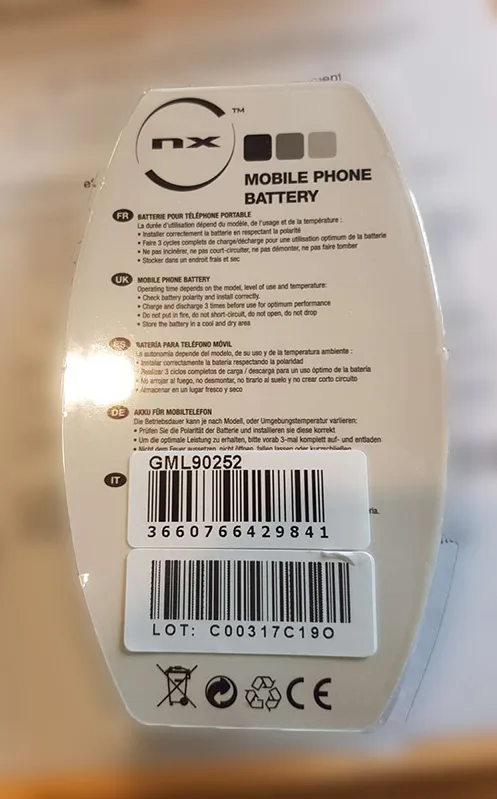 Batteria del telefono cellulare «Mobile Phone Battery» — foto 4 dell'alert A12/00693/20