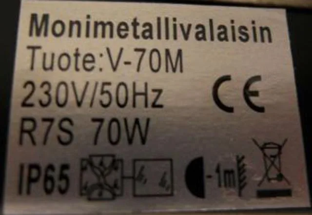 Proiettore &amp; #13; &amp; #13; «Monimetallivalaisin» — foto 3 dell'alert A12/1238/12