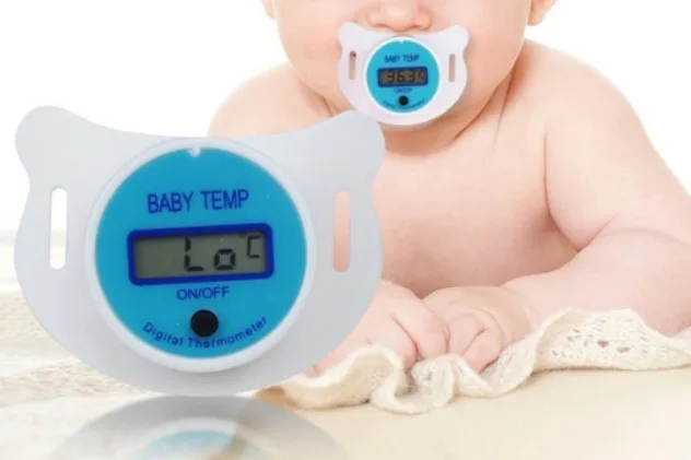 Succhietto per bambini con termometro «Moniteur de température de sécurité de santé de bébé nourrissons Thermomètre de tétine LED»