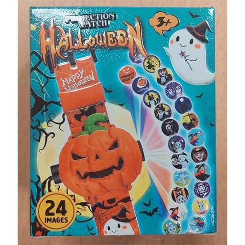 Orologio giocattolo «Montre-jouet à projection citrouille pour enfants, 24 thèmes d’Halloween»