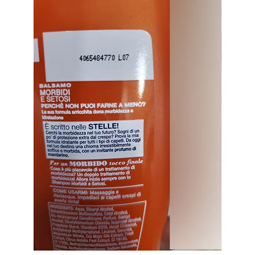 Balsamo per capelli «Morbidi e setosi» — foto 2 dell'alert A12/01326/24