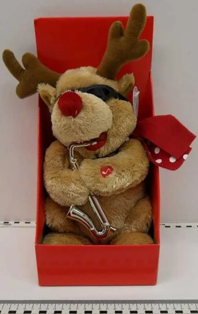 Morbido giocattolo — Alce con sassofono &amp; #13; &amp; #13; (Blue Bear Toys)