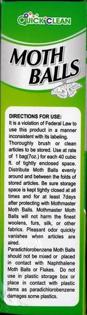 Mothballs "Moth Balls" & #13; & #13; — foto 1 dell'alert 1167/11