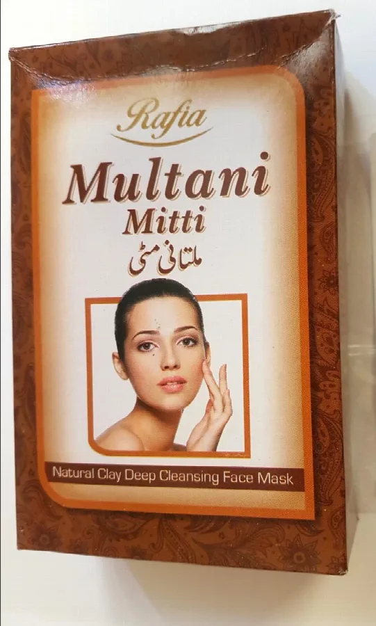 Maschera viso detergente «Multani Mitti, Natural Clay Deep Cleansing Face Mask» (Rafia)