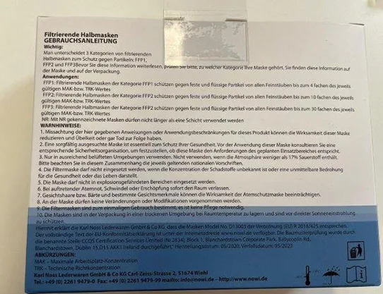 Maschera filtro particella «Mund- und Nasenmaske»