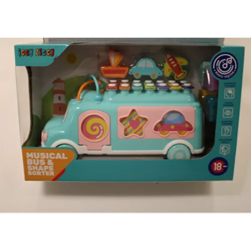 Giocattolo musicale «MUSICAL BUS &amp; SHAPE SORTER» (Iggy Ziggy)
