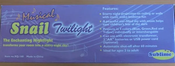 Tartaruga di plastica «Musical Snail Twilight» — foto 2 dell'alert A12/0755/19
