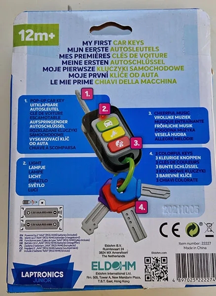 Chiavi dell'automobile giocattolo «My First Car Keys / Mijn eerste autosleutels» — foto 2 dell'alert A12/01808/23