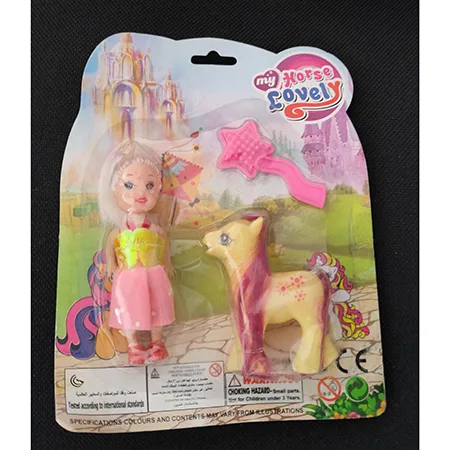 Set di bambole di plastica «My lovely horse»
