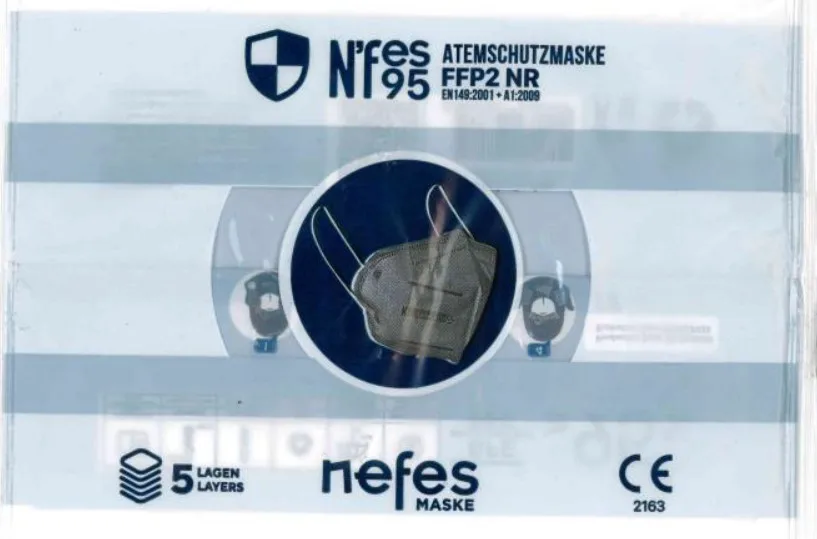 Maschera filtro particella «N'fes 95 ATEMSCHUTZMASKE» (nefes MASKE)