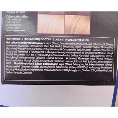 Tinture per capelli «N°01 PLATINUM BLONDE HAIR DYE» — foto 8 dell'alert A12/01093/24