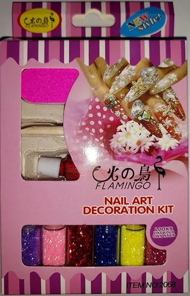 Chiodi falsi «Nail art decoration kit» (Flamingo)