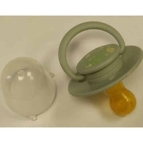 Succhietto «Natural latex pacifier small flower shape dust lid gift for babies»