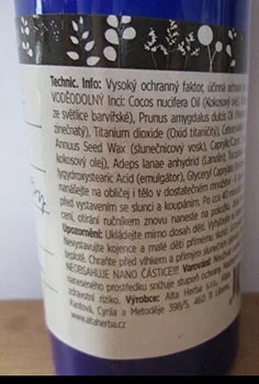 Olio di abbronzatura «Natural suntan oil with mineral filters, SPF 30» — foto 3 dell'alert A12/00724/21