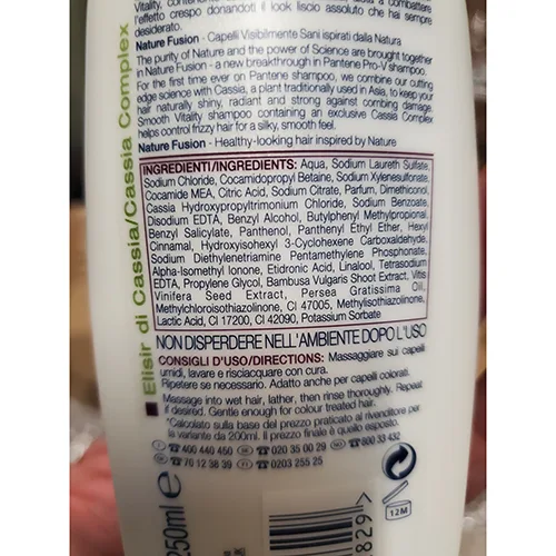 Shampoo «Nature fusion lisci vitality» — foto 3 dell'alert A12/01359/24