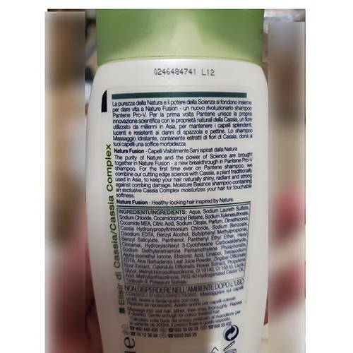 Shampoo «Nature fusion massaggio idratante» — foto 2 dell'alert A12/01349/24