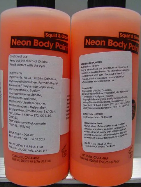 Polvere di vernice per il corpo «Neon Body Paint» — foto 4 dell'alert A12/0807/13