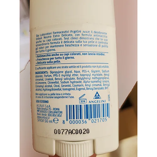 Deodorant «Neutro extra delicato» (INFASIL)