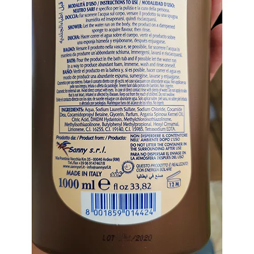 Crema da bagno «Neutro Sarf» — foto 2 dell'alert A12/02110/24