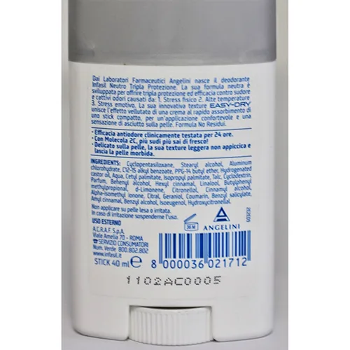 Deodorante roll-on «Neutro tripla protezione» — foto 3 dell'alert A12/02280/24