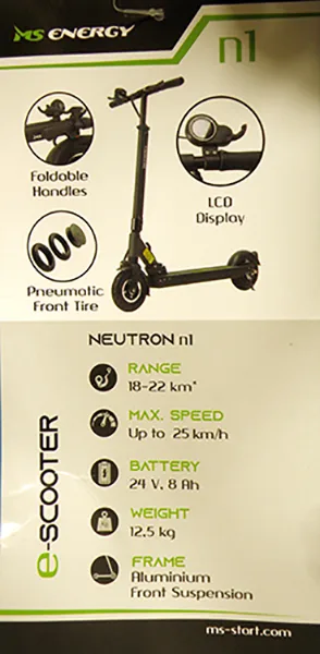 Scooter elettrico «NEUTRON n1 Electric Scooter» — foto 4 dell'alert A12/00288/22