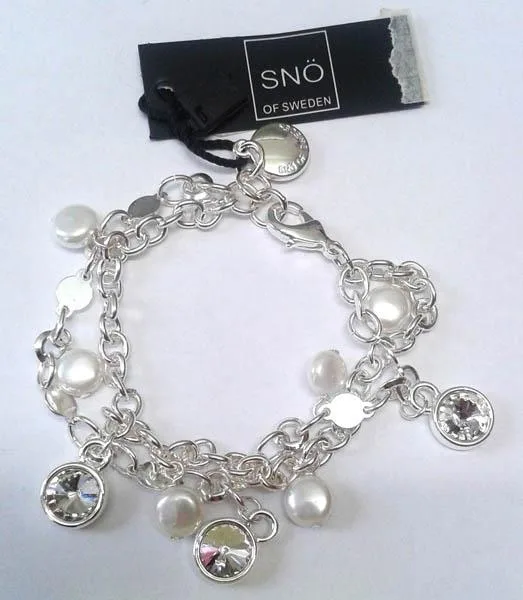 Braccialetto «Nevada charm bracelet double white» (Snö of Sweden)