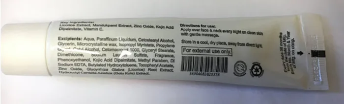 Crema schiarente per la pelle «New Face Whitening Cream» — foto 1 dell'alert A12/01562/20