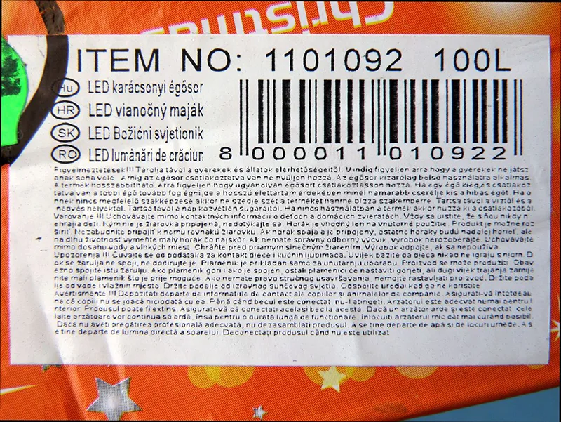Catena di illuminazione «NEW (on the packaging), LED karácsonyi égősor (on the label)» — foto 5 dell'alert A12/00639/20