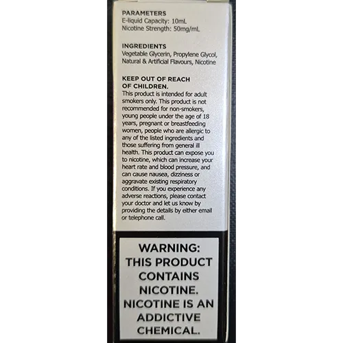 Cartuccia elettronica per sigarette «NIC SALTS» — foto 3 dell'alert SR/01650/26