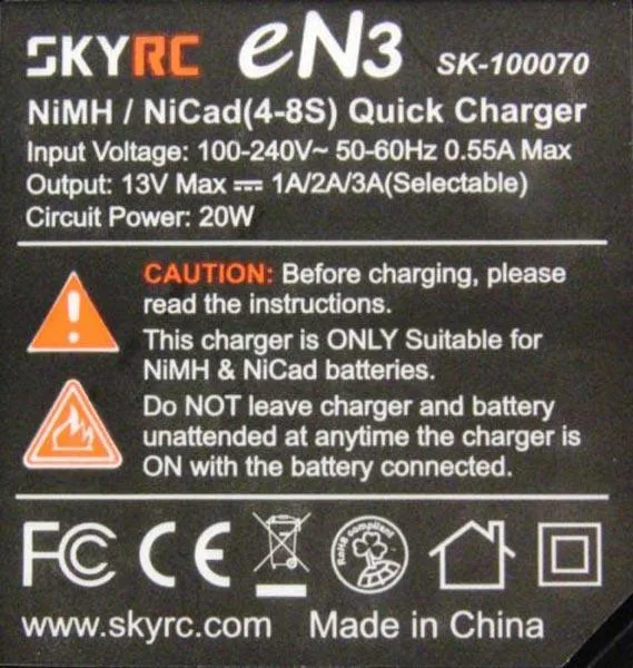Caricabatterie «NiMH / NiCad(4-8S) Quick Charger» — foto 1 dell'alert A12/1569/16