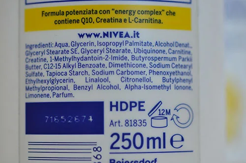 Latte idratante «Nivea rassodante» — foto 2 dell'alert A12/02164/23