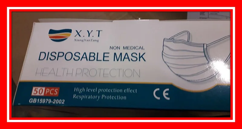 Maschera filtro antiparticolato «Non medical Disposable Mask» — foto 2 dell'alert A12/01076/20