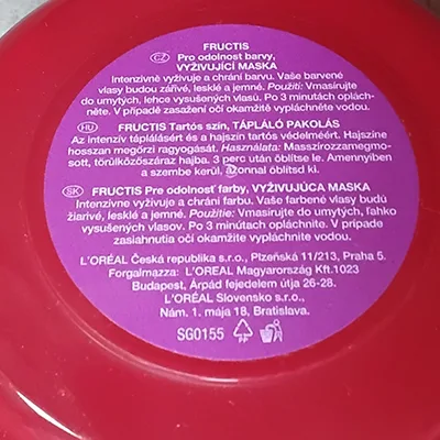 Maschera per capelli «NOURISHING MASK» — foto 4 dell'alert SR/00794/26